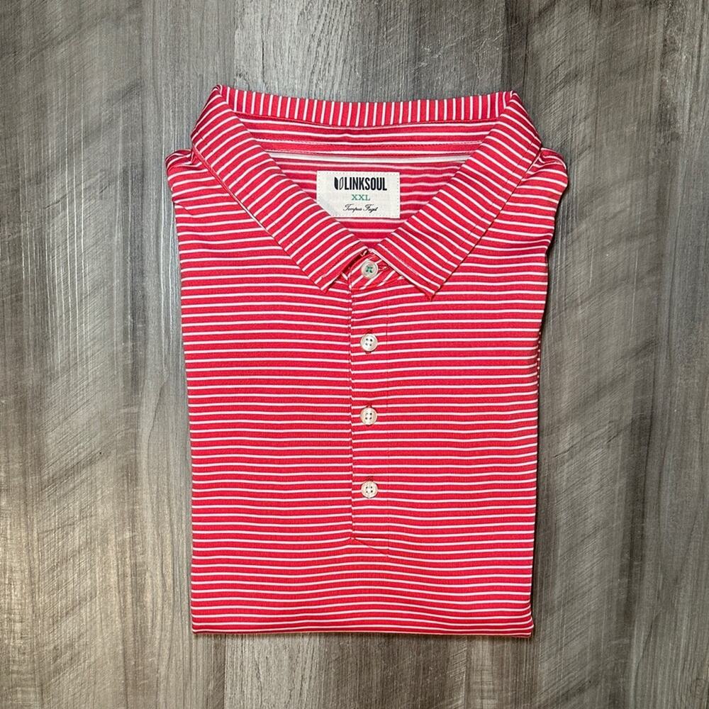 Linksoul Tempus Fugit Striped Golf Polo - 2XL